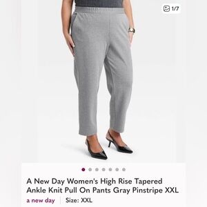 A New Day Women's Gray Pinstripe Cropped Pants